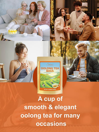 TeeLux Oolong Tea Bags, Smooth Taste & Floral Aroma, Caffeinated, 200 Count