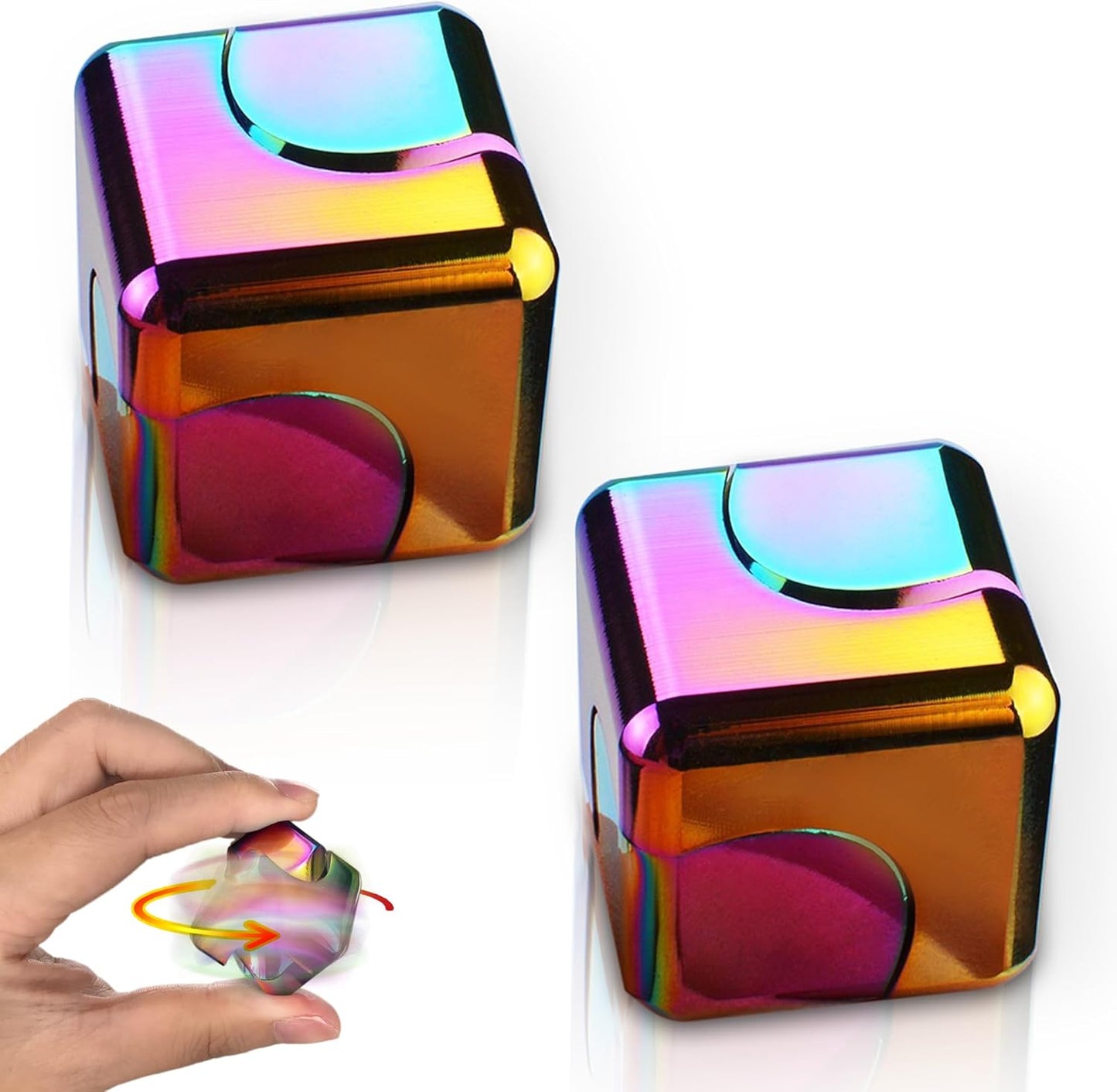 Fidget Spinner Toys Cube Adults Metal Fidgets Cool Stuff Desk Gadgets Office Toy for Teen Boy Small Anxiety Figette Sensory Toy ADHD Tool Fingears Figet Stress Gifts Easter Basket Stuffers Teen Boys