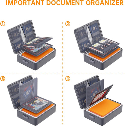 DocSafe 5200°F Fireproof Document Organizer Box with Lock, Heat Insulated