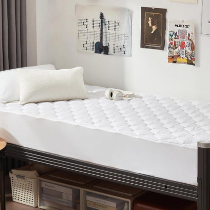 2 Pack Twin Waterproof Mattress Protector Deep Pocket Mattress Cover, Soft Breathable Mattress Pad, Fitted Noiseless Waterproof Bed Cover Stretch to 19"