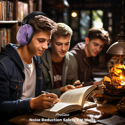 ProCase NRR 28dB Noise Reduction Ear Muffs, Foldable Adjustable Passive Noise Cancelling Headphones for Adults Kids Autism, Hearing Protection for Shooting, Construction, Mowing, Studying -Black - Colors A