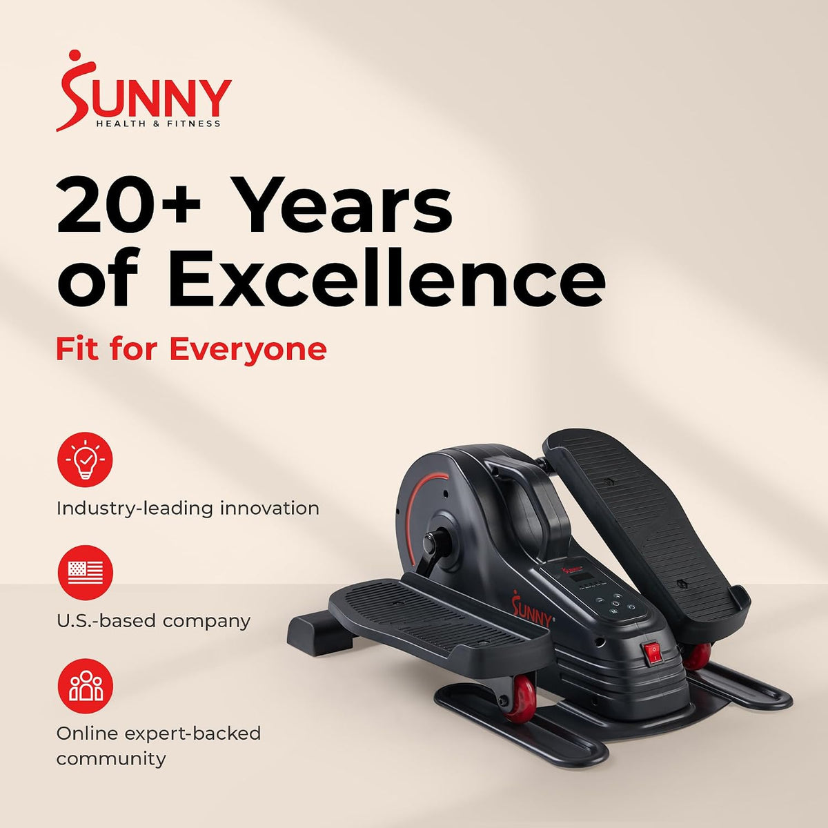 Sunny Health & Fitness Under Desk Pedal Elliptical Machine Leg Exerciser