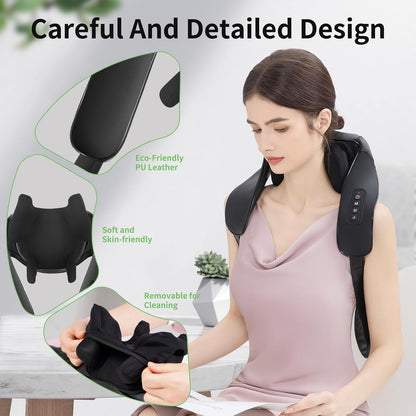 MASGRE Shiatsu Neck and Shoulder Massager with Heat for Pain Relief