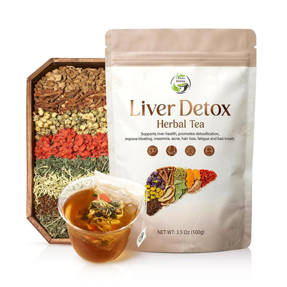 Vital Tea Liver Detox Herbal Tea, Liver Cleanse Detox Tea Blend with Milk Thistle, Dandelion Root, Chrysanthemum Natural Loose Leaf Tea for Liver Health, Caffeine-Free