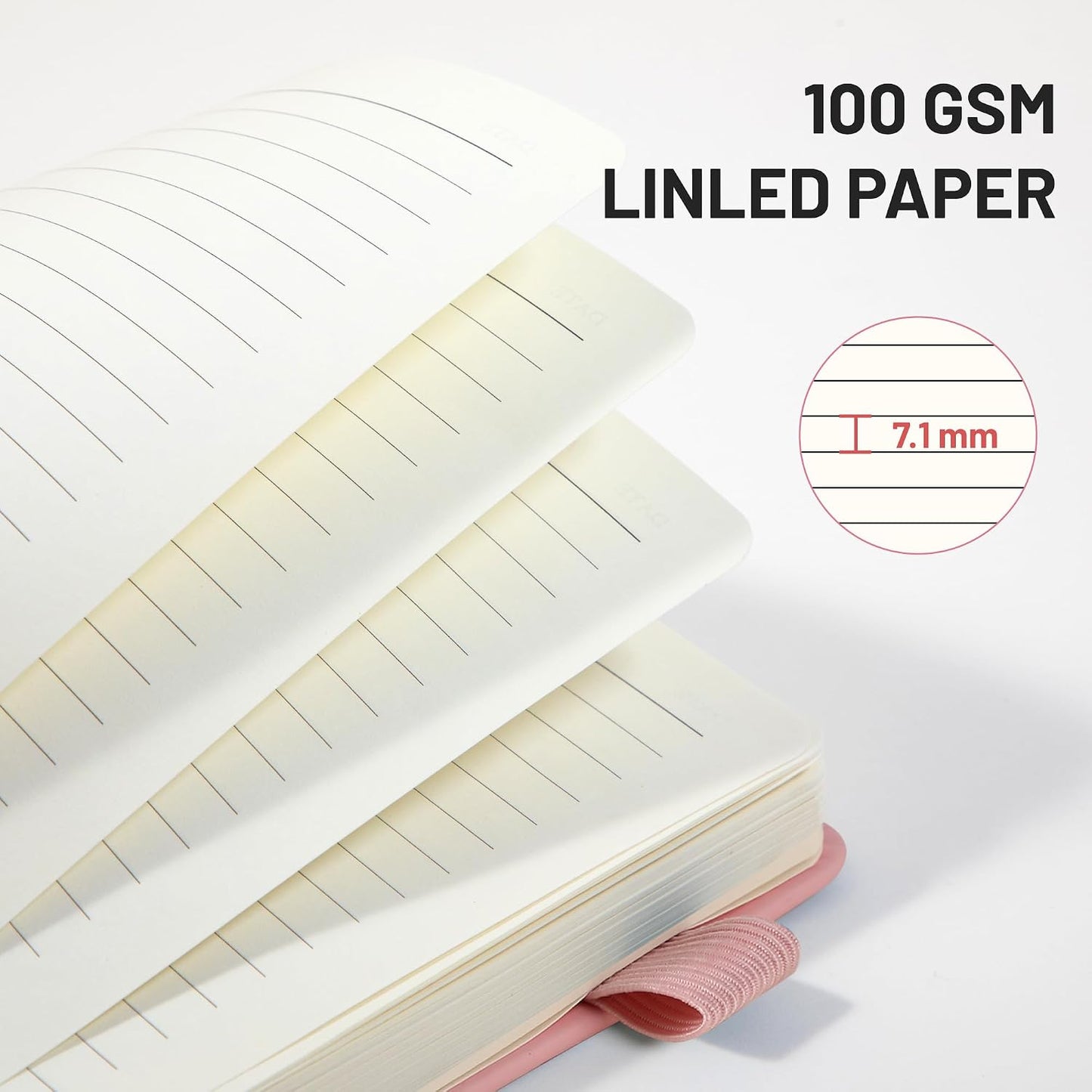 CAGIE Lined Journal Notebook for Women Men 320 Pages 100 Gsm Paper Thick Journaling Notebooks A5 Leather Journals for Writing Hardcover Journal Supplies for Work Note Taking Diary, 5.7x8.3 In, Green