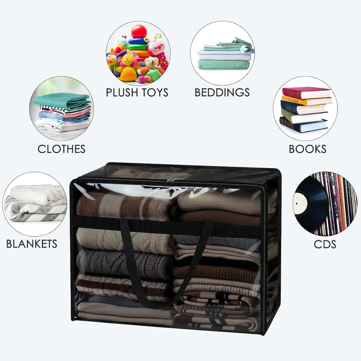 Blanket Storage Bags Extra Large 60L 4 Pack Clothes Organizer