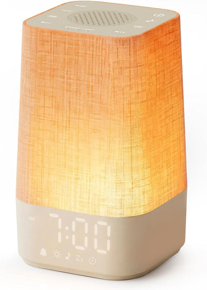 10-60 Mins Simulated Sunrise Alarm Clock: Gentle Wake Up Light with Adjustable Brightness, 32-Level Volume, Bright & Loud Enough for Dark Morning Bedroom - White Noise Machine with 30 Soothing Sounds