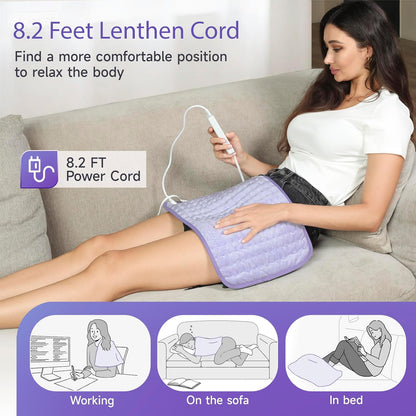 Heating Pad for Period Cramps, Heating Pad for Back/Neck/Shoulder Muscle Pain, 6 Heating & 4 Timer Setting, Auto Shut Off, Dry/Moist Heat & Machine Washable, Birthday Christma s Gifts for Women Mom