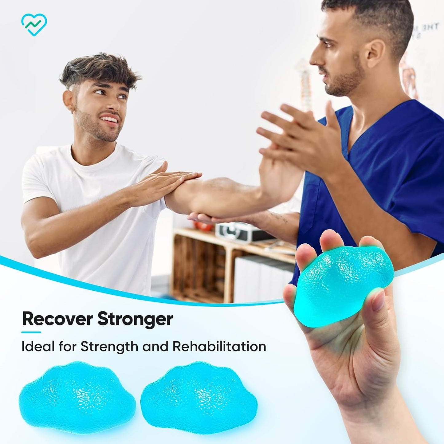 FitBeast Stress Balls for Adults, Hand Exercise Balls 6 Pack, Stress Relief & Grip Strength Trainer, Squishy Balls & Squeeze Balls for Arthritis, Carpal Tunnel, Hand Therapy with 3 Resistance Levels