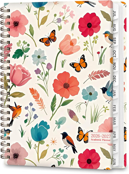 Planner 2026-2027, Weekly and Monthly Calendar Planner, JUL 2026 - JUN 2027 | Academic Year, Daily Agenda Book, A5(6.3'' x 8.5''), Sprial Bound, Inner Pocket, Office School Use