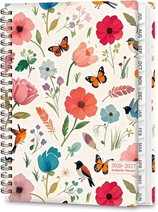 Planner 2026-2027, Weekly and Monthly Calendar Planner, JUL 2026 - JUN 2027 | Academic Year, Daily Agenda Book, A5(6.3'' x 8.5''), Sprial Bound, Inner Pocket, Office School Use