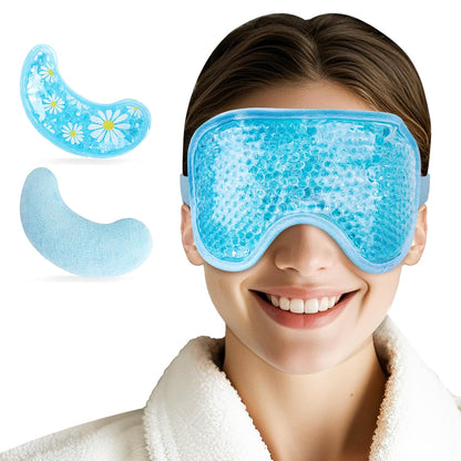 NEWGO Cooling Eye Mask for Puffy Eyes, Cold Eye Mask Eye Ice Pack for After Eyes Surgery, Tension Stress Relief, Itchy Eyes, Headaches, Dark Circles - Blue