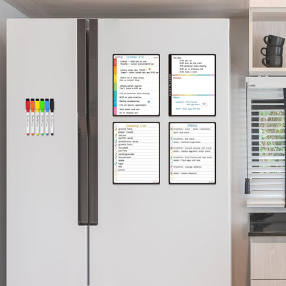 Magnetic Dry Erase Chore Chart - 14.5"x11" Chore Chart for Kids, Teens and Adults - 6.5"x8.5" List Board for Fridge - 6 Extra Fine Point Markers Included - Shipped Flat