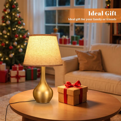 Seealle 16.1" Touch Table Lamps for Nightstand, 3-Way Dimmable Small Bedroom Lamps for Night Stands, Black Bedside Lamps for Living Room, Kids Room, End Table