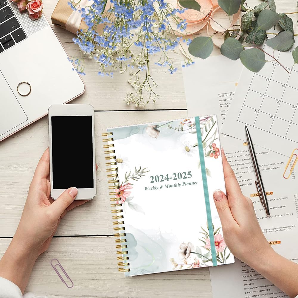Weekly Productivity Planner - 8" x 11" Dashboard Desk Pad/Planner, Habit Tracker, Spiral Undated Weekly Planner for Office/School/Home, 54 Weeks, Grey