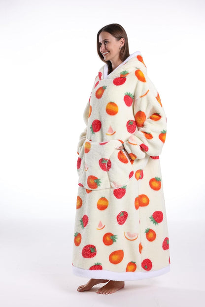Capecage Blanket Hoodie, Long Hooded Blanket Sweatshirt as Birthday Gifts for Women Men, Long Wearable Blanket for Women Men.