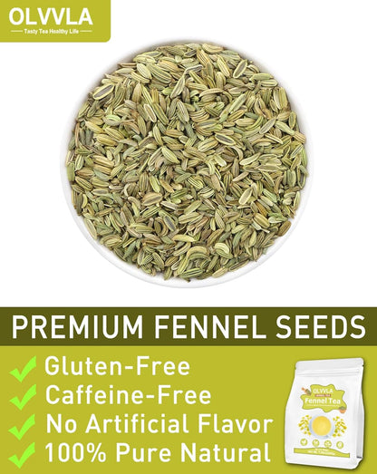 Olvvla - Fennel Tea Bags - 4g X 50 Count - Pure Whole Fennel Seeds