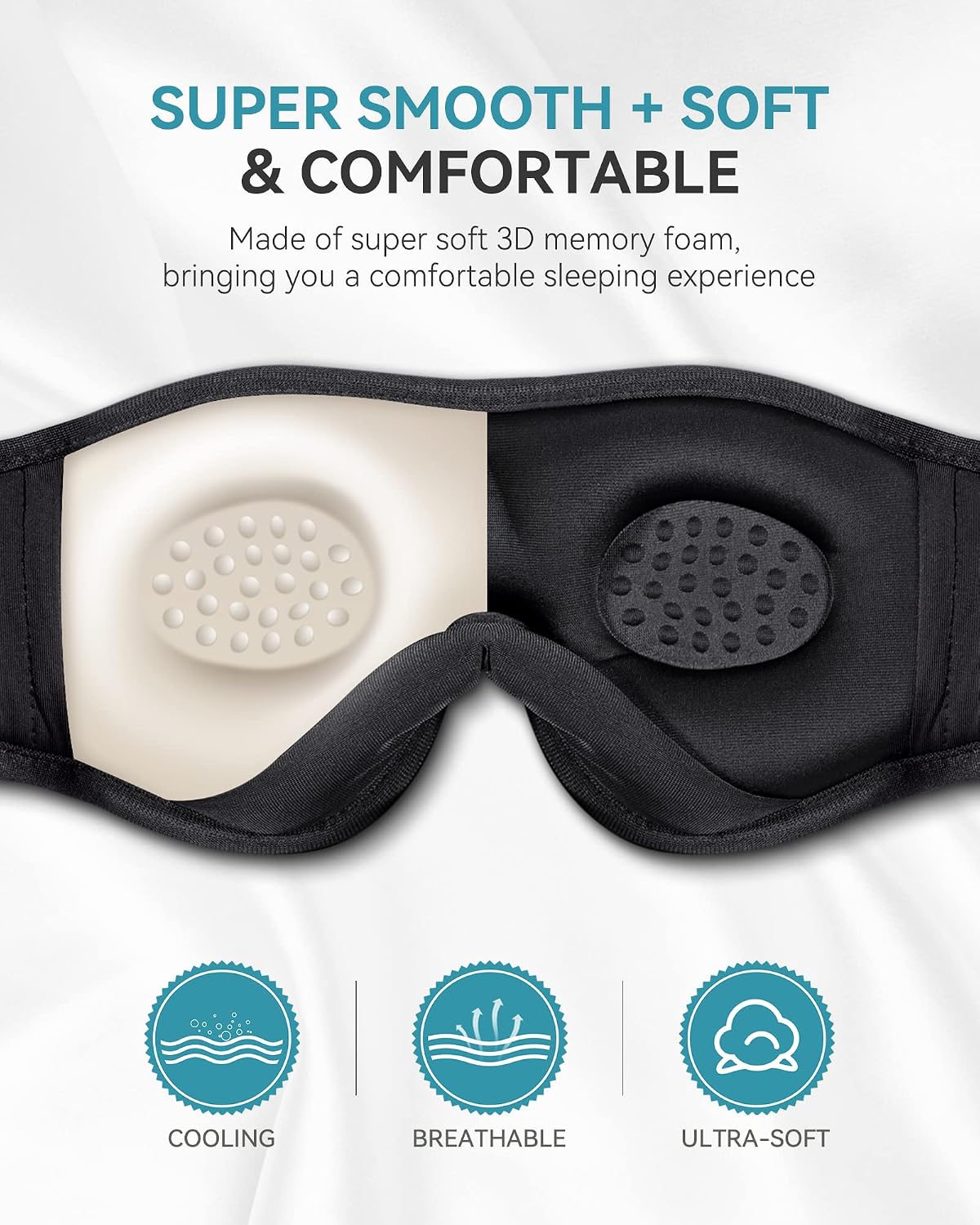 MUSICOZY Sleep Headphones, Bluetooth 5.4 Sleep Mask Headband Headphones Sleeping Eye Mask, Wireless Music Earbuds Earphones with HD Stereo Speakers for Side Sleepers, Cool Gadgets Unique Gift
