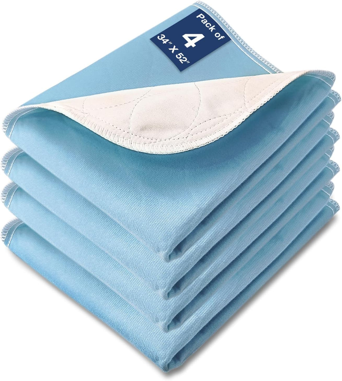 Bed Pads Washable Waterproof, 52" x 34" (2 Pack) Incontinence Bed Pads, Waterproof Mattress Protector & Washable Pee Pads, Perfect for Adults, The Elderly and Pets
