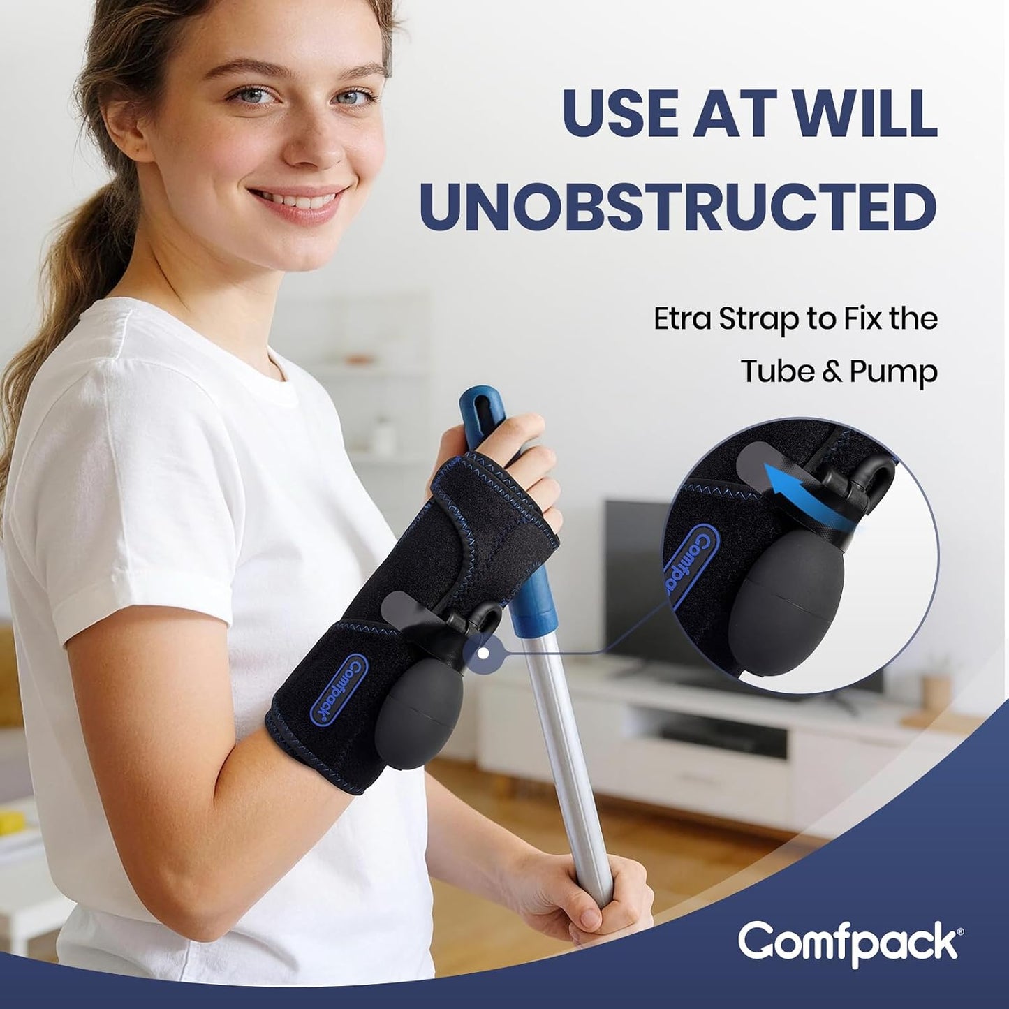 Comfpack Compression Ankle Ice Pack Wrap for Foot Pain Relief
