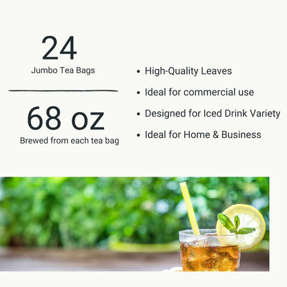 Dong Jyue Premium Jasmine Green Tea, Commercial-Use Tea Bags, 25g Large Bags, 24 Count (Pack of 1), Taiwanese Jasmine Green Tea for Green Milk Tea & Fruit Tea | Enjoy Hot or Iced | 21.16 oz / 600g Total