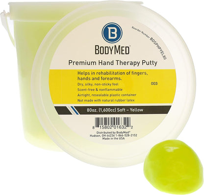 BodyMed Premium Hand Therapy Putty, Yellow, 6 Oz., Soft, Strengthening Therapy Putty for Physical Rehabilitation