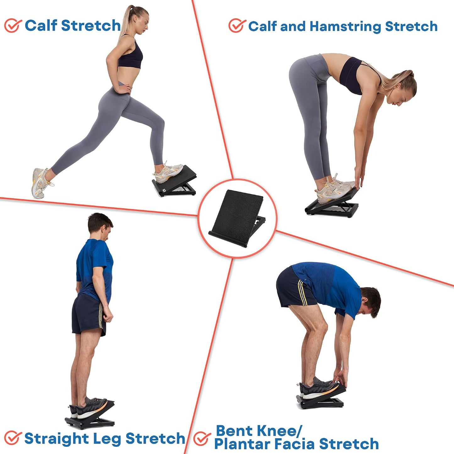 Calf Stretcher Slant Board - Adjustable Slant Board for Calf Stretching, Non-Slip Foot Incline Board - Portable Stretch Board Equipment for Ankle, Achilles Tendon, Knee, Posture Exercise