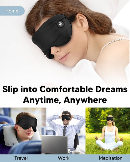 arboleaf Heated Eye Mask, Cordless Rechargeable Warm Eye Compress, Temperature Control, Light Blocking, Washable Cover & Travel, 1000mAh Rechargeable Battery