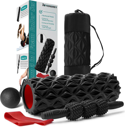 5 in 1 Foam Roller Set High Density Patented Foam Roller for Exercise