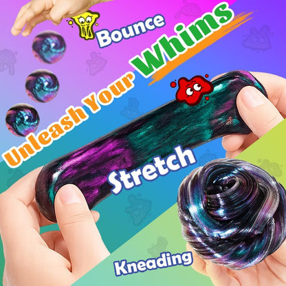 WATERELF Galaxy Putty Slime for Kids - Children's Day Gift, Fidget Sensory Artistic Therapy Putty Toys for Boys Girls Adults, Stress Relief Non-Sticky, 3.11 Inch 3.2 Oz – Golden/Red