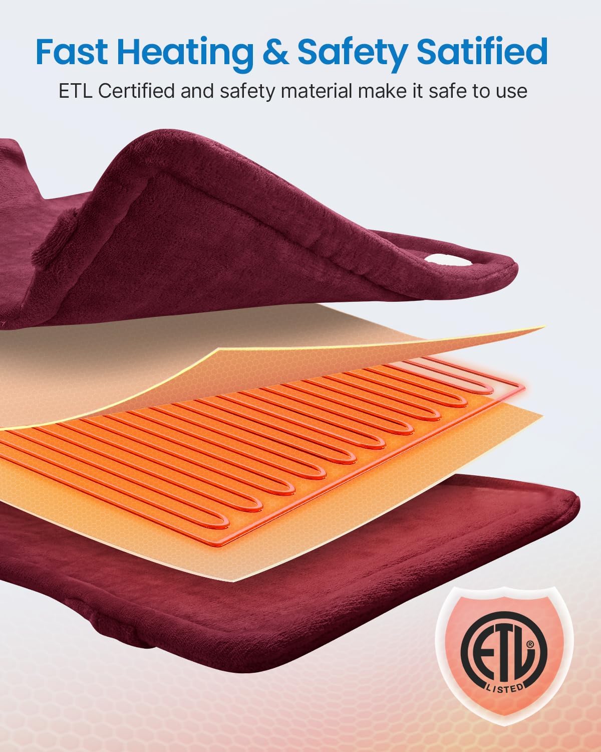 RENPHO Fathers Day Dad Gifts, Electric Heating Pad - 6 Heat Levels for Neck Shoulder and Back, Birthday Gifts for Women Men, Weighted Pad for Snug Fit, ETL Certified, FSA Eligible, 24"x33" Gray