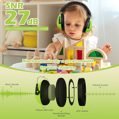 ProCase Noise Cancelling Headphones for Kids Toddler, SNR 27dB Noise Reduction Ear Muffs, Hearing Protection for Monster Jam, Concerts, Fireworks, Shooting, Air Show, Autism Sensory Needs -Blue