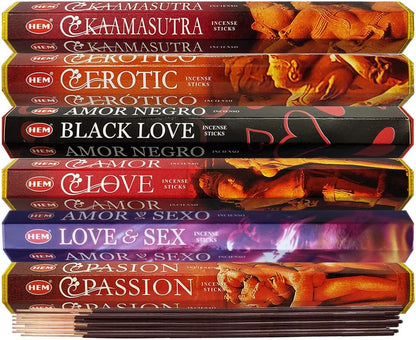 Hem Incense Sticks Variety Pack #23-120 Insence-Sticks (6 Incents x 20 Insense) + Incense Stick Holder with 6 Most Liked Scents Including Patchouli Dragons Blood White Sage Frankincense-Myrrh