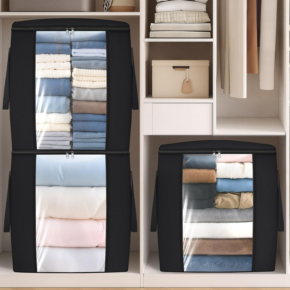 TasticTotes 120L Extra Large Blanket Clothes Storage Bags, Gray