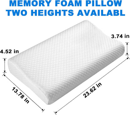 Cervical Neck Pillow for Pain Relief – Ergonomic Memory Foam Pillow for Side Sleeper Contour Orthopedic Bed Pillow for Neck Support with Cooling Cover – Ideal Christmas Birthday Gift for Women Men
