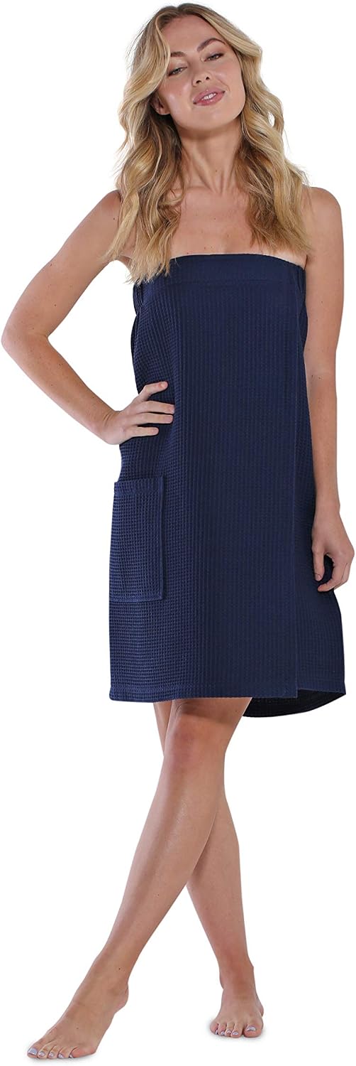 Turquaz Lightweight Knee Length Waffle Robes For Women Spa Bath Waffle