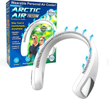Arctic Air Freedom Touch Neck Fan, Blows Cold Air, Rechargeable, 3 Speed