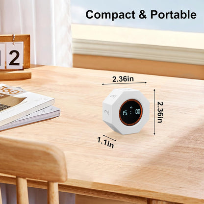 Rechargeable Pomodoro Timer, Small Gravity Timer (Pearl White)
