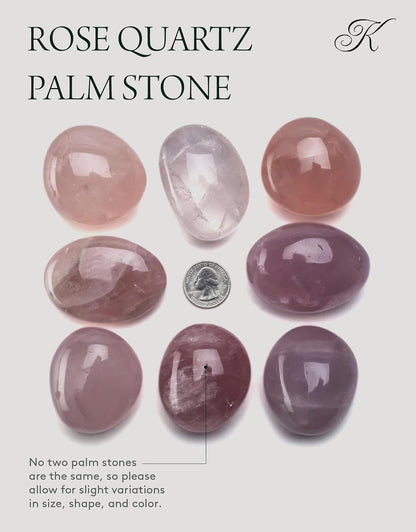 KALIFANO Palm Stone with Healing & Calming Effects - AAA+ Grade High Energy Worry Stone with Information Card - Reiki Crystal Used for Courage (Family Owned and Operated)