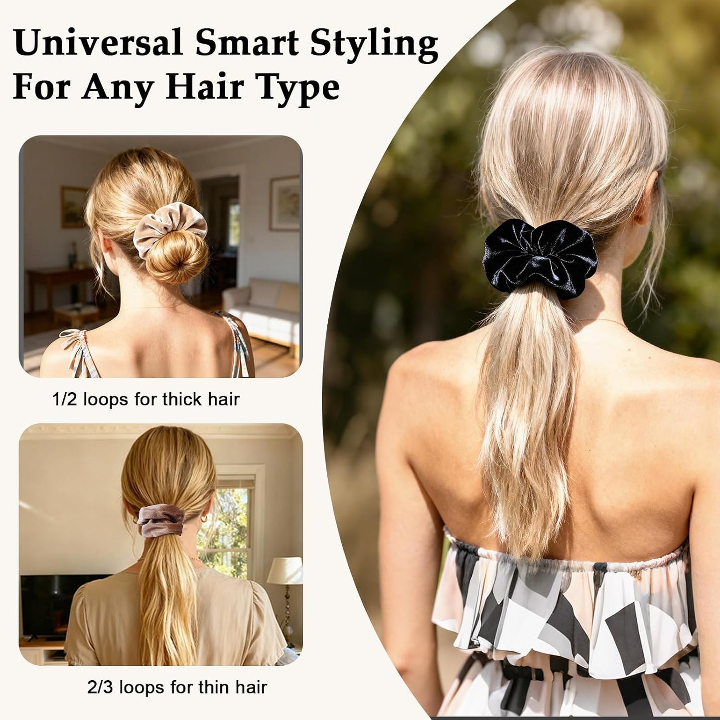 Satin Scrunchies for Women – 8PCS Blush & Brown Silk Hair Ties Set – No Crease, Frizz-Free, Gentle Elastic Hair Bands, Soft & Stylish Everyday Hair Accessories Gifts