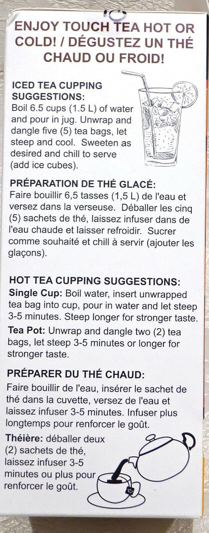 Touch Organic BLUEBERRY WHITE Tea Bags, 40 Bags, 2.5 oz