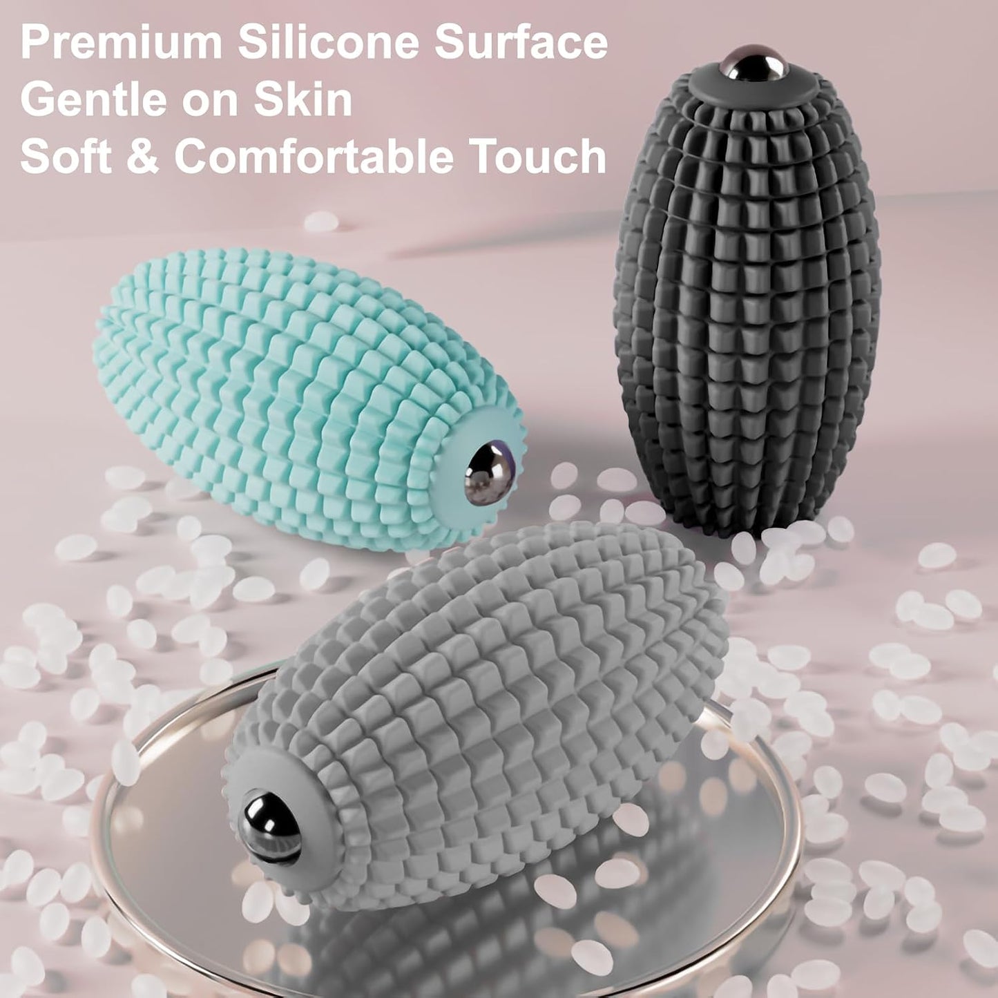 Vibrating Massage Ball for Full Body Relaxation, Silicone Trigger Point Massager Ball for Back, Neck, Foot, Muscle Recovery, Portable Rechargeable Massage Roller, 3 Vibration Modes (Black)