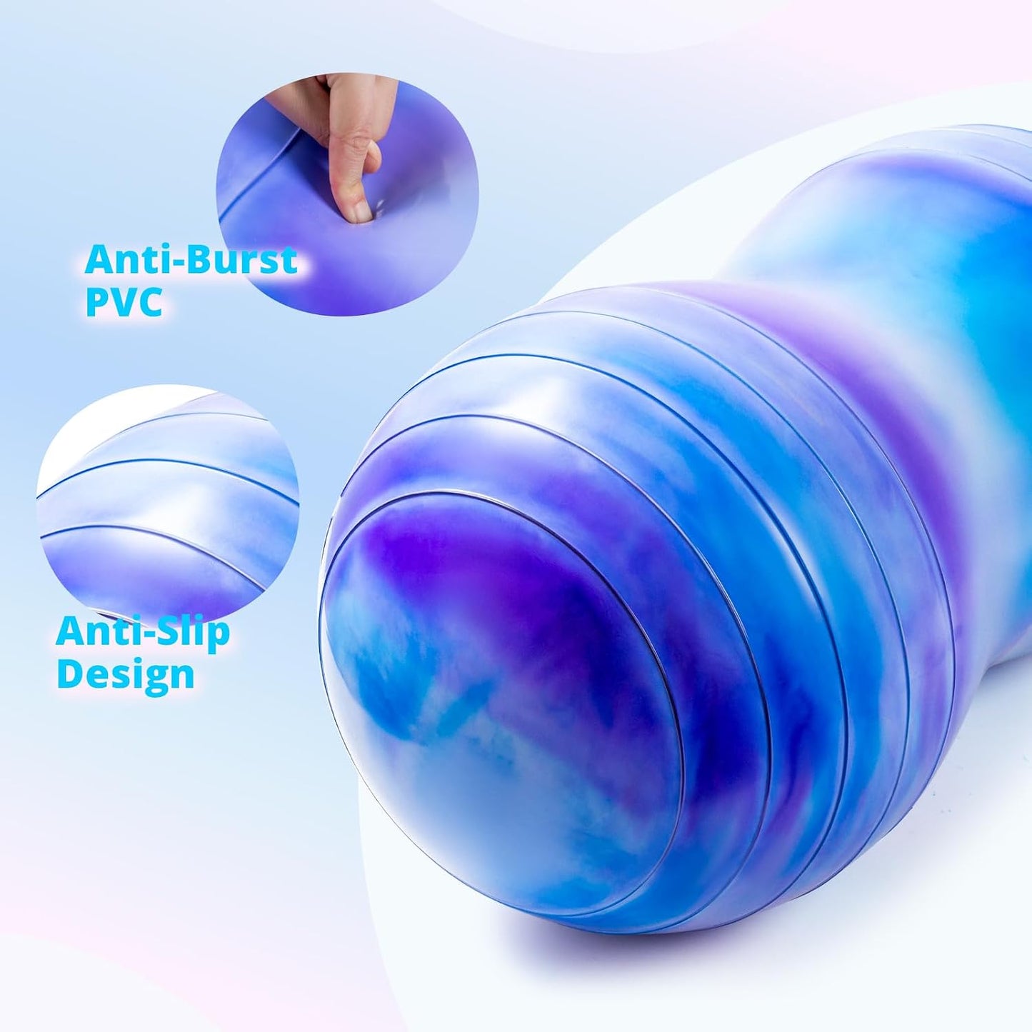 18’’/20’’ Peanut Ball for Kids & Adults, Anti-Burst Exercise Ball for Autism Sensory Training, Pregnancy & Physical Therapy, Yoga Balance Ball Chair for Fitness.