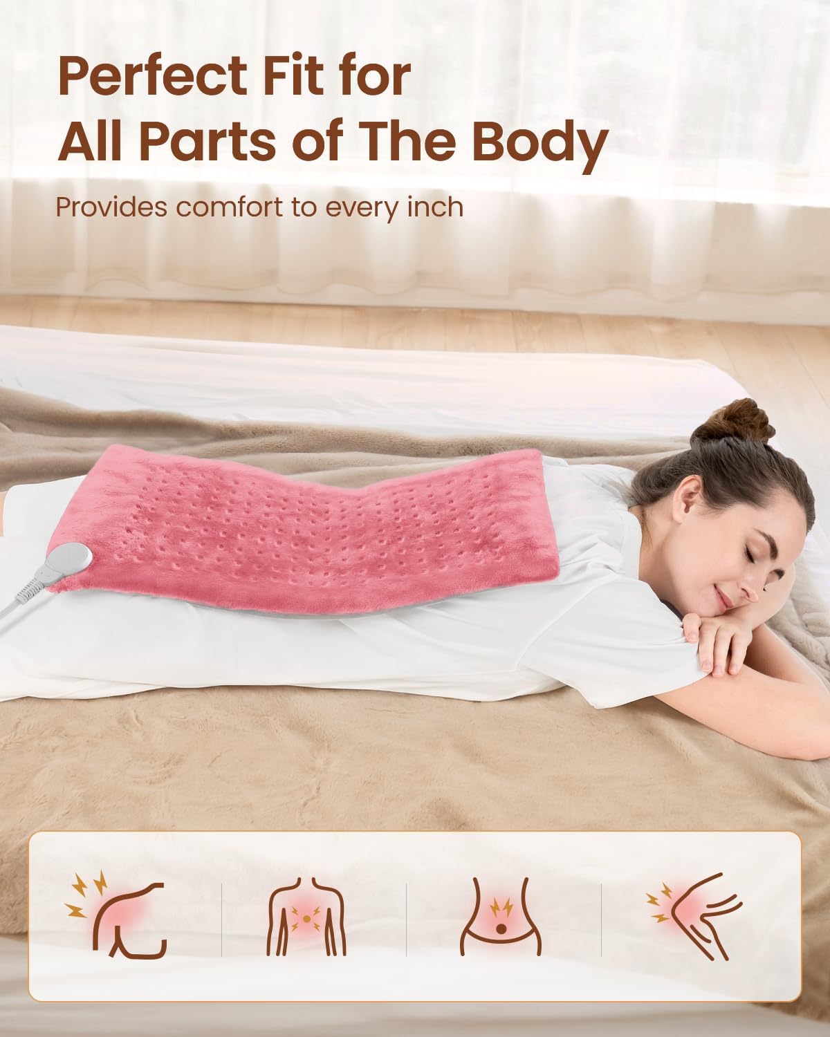 RENPHO Electric Heating Pad for Back with 10 Heat Levels