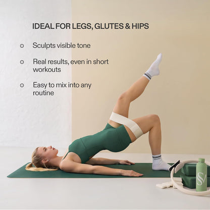 Premium Loop Resistance Bands Set - Non Slip Fabric Booty Bands for Glutes & Legs (Light, Medium, Heavy) | Hip Bands for Pilates, Strength Training & Home Workouts