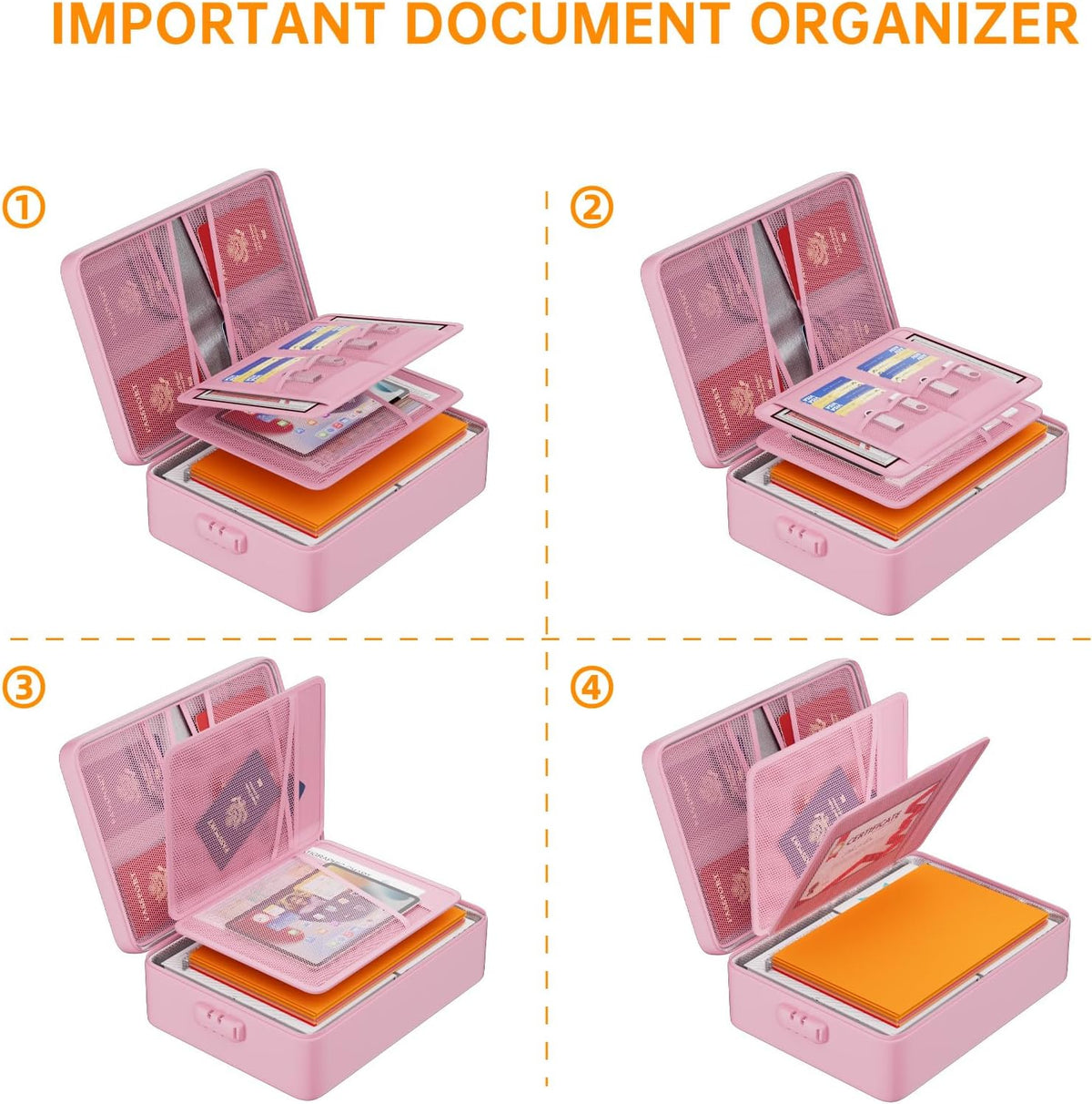 DocSafe 5200°F Fireproof Document Organizer Box with Lock, Heat Insulated