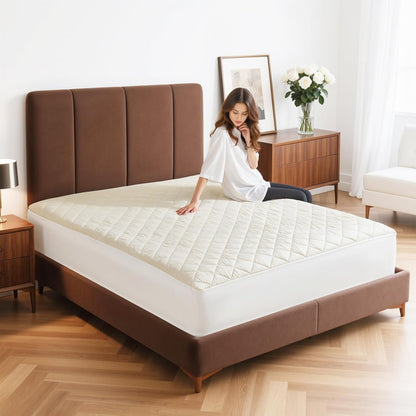 Organic King Mattress Protector - Top&Side 100% Waterproof Mattress Protectors, Breathable Organic Mattress Protector, Noiseless King Mattress Protectors Waterproof 80x76x17 in