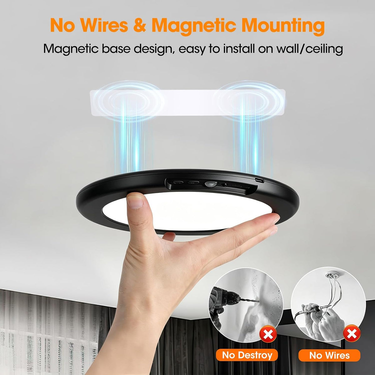 Gotopceed Rechargeable Motion Sensor Ceiling Light, Wireless Closet Light
