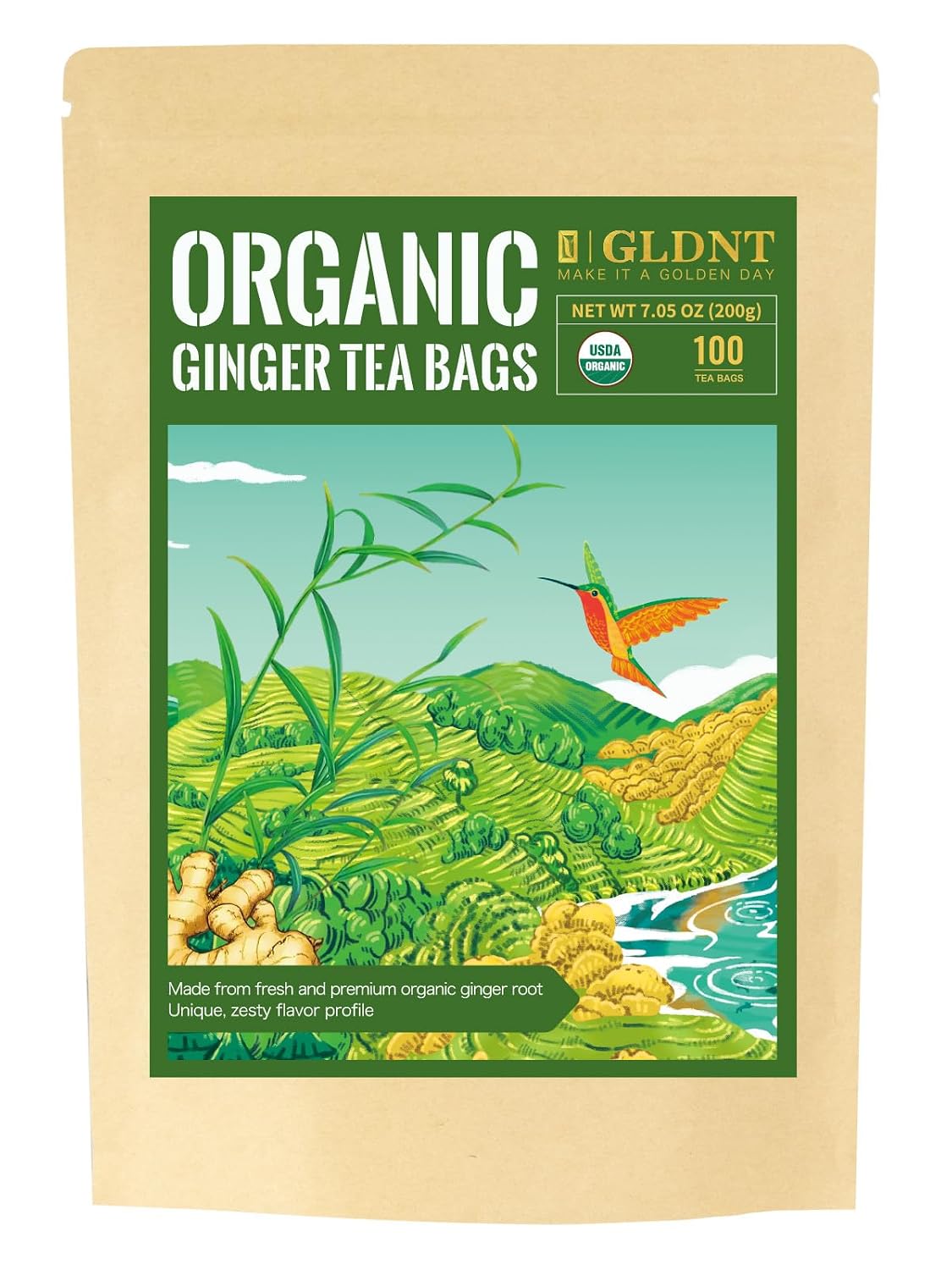 GLDNT Organic Milk Thistle Tea, Natural Organic Milk Thistle Seed Herbal Tea, Mild & Mellow Taste, Caffeine Free, 100 Count