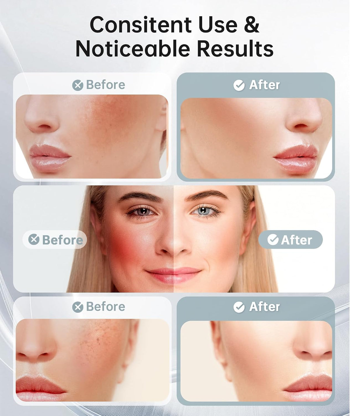 Dopsikn 7 Color Galvanic Machines - Red Light Therapy for Face and Neck, Face Massager Tool for Wrinkles, Double Chin, Vibrating Facial Massager with Thermals, Pink